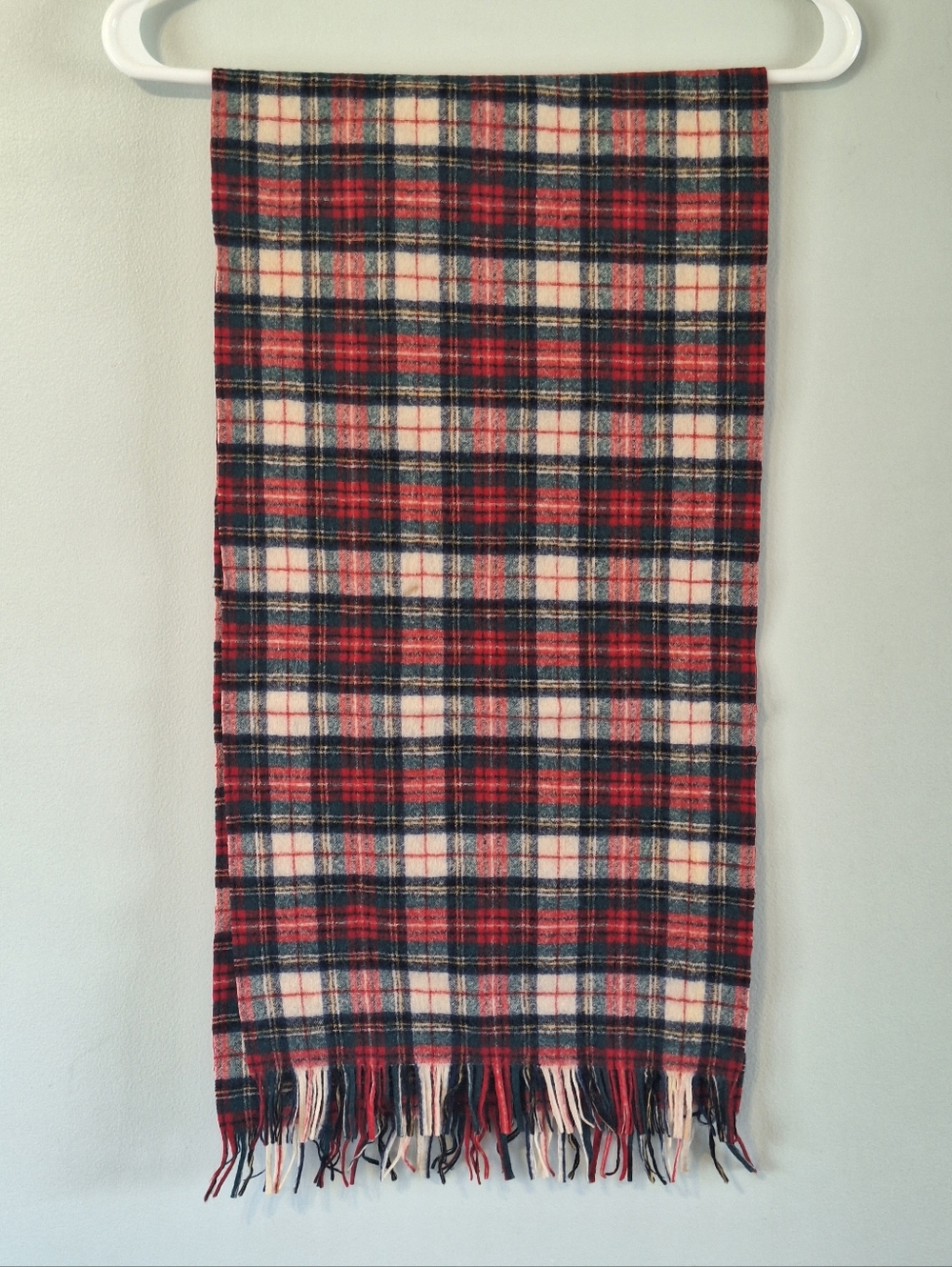 Vintage Pendleton Authentic Stewart Dress Tartan Wool Scarf - Red Multi - Picture 5 of 9